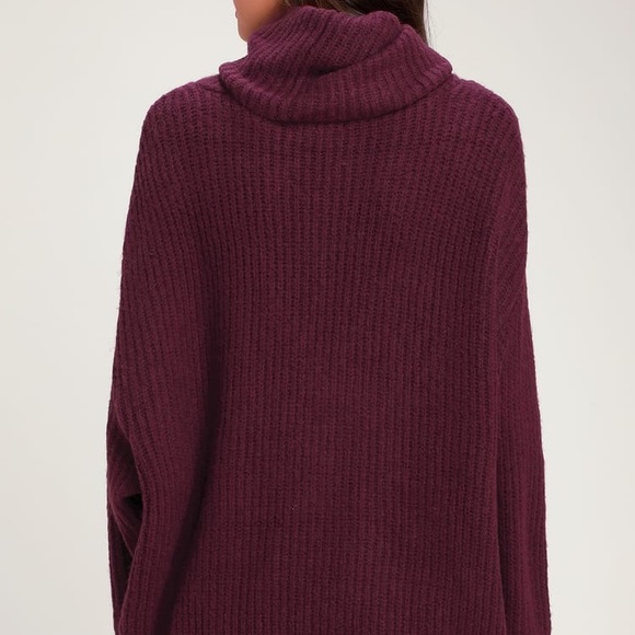 Lulu’s plum purple turtleneck knit sweater - Picture 2 of 3